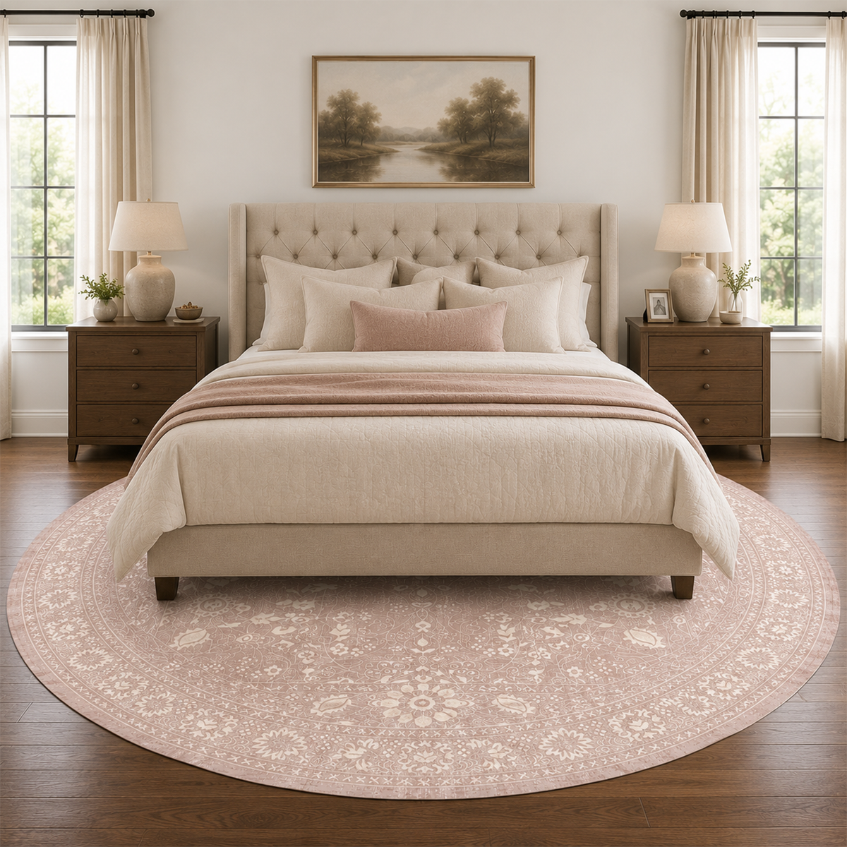 Vintage Blush Floral Rug