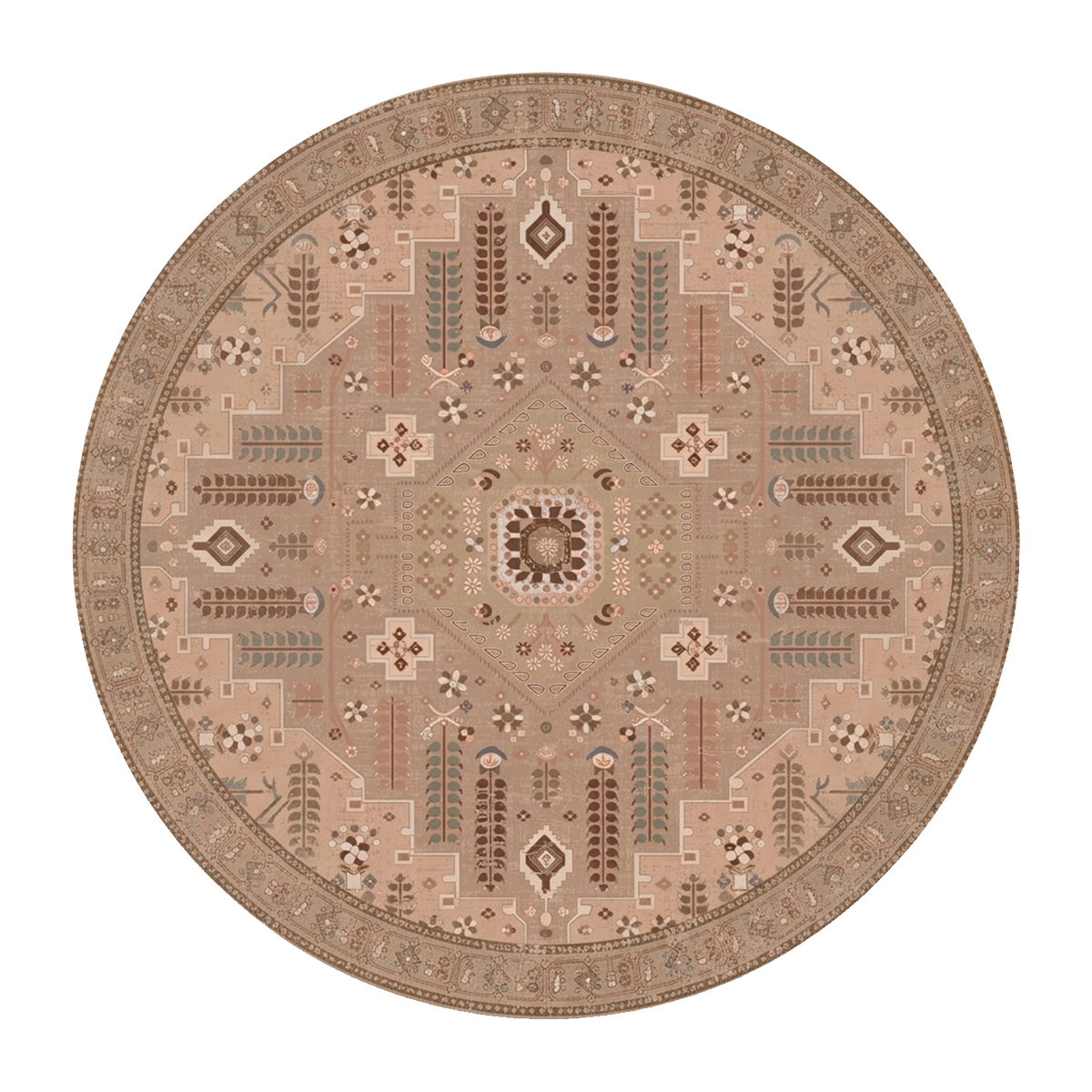 Blush Botanical Medallion Rug