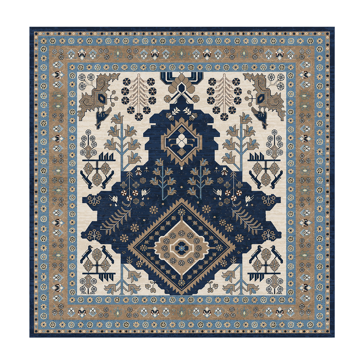 Heritage Navy Medallion Rug