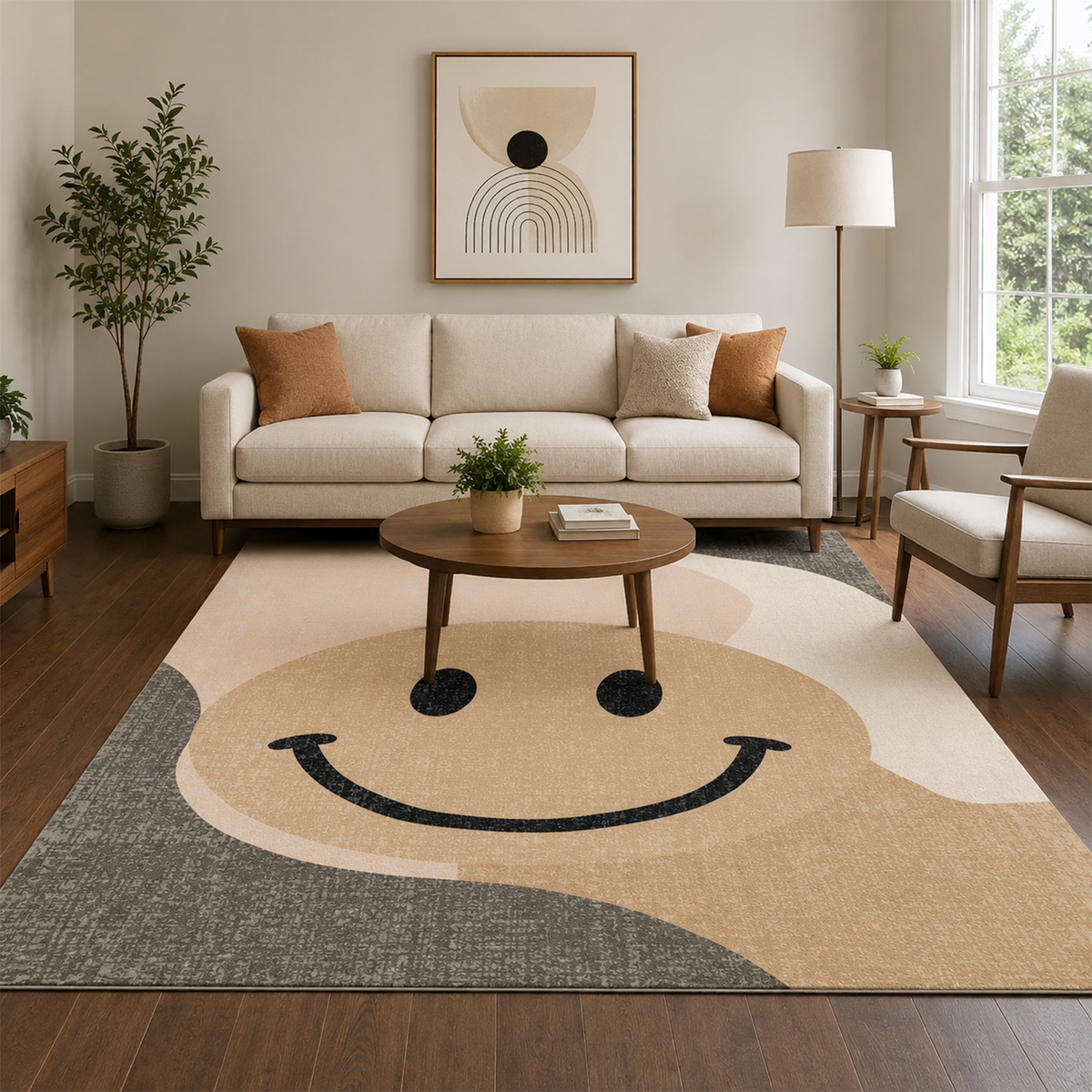 Happy Face Abstract Rug