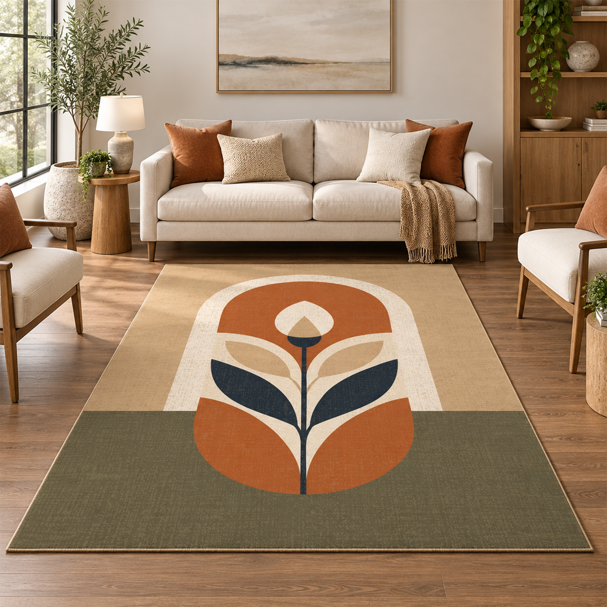 Retro Bloom Arch Rug