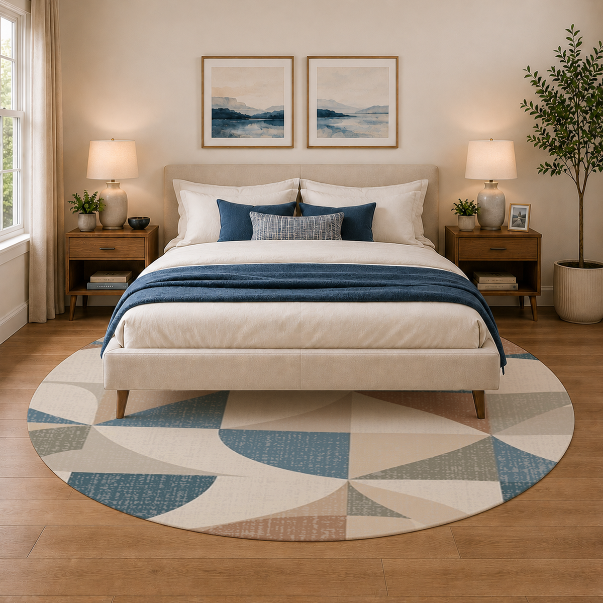 Geometric Arc Mosaic Rug