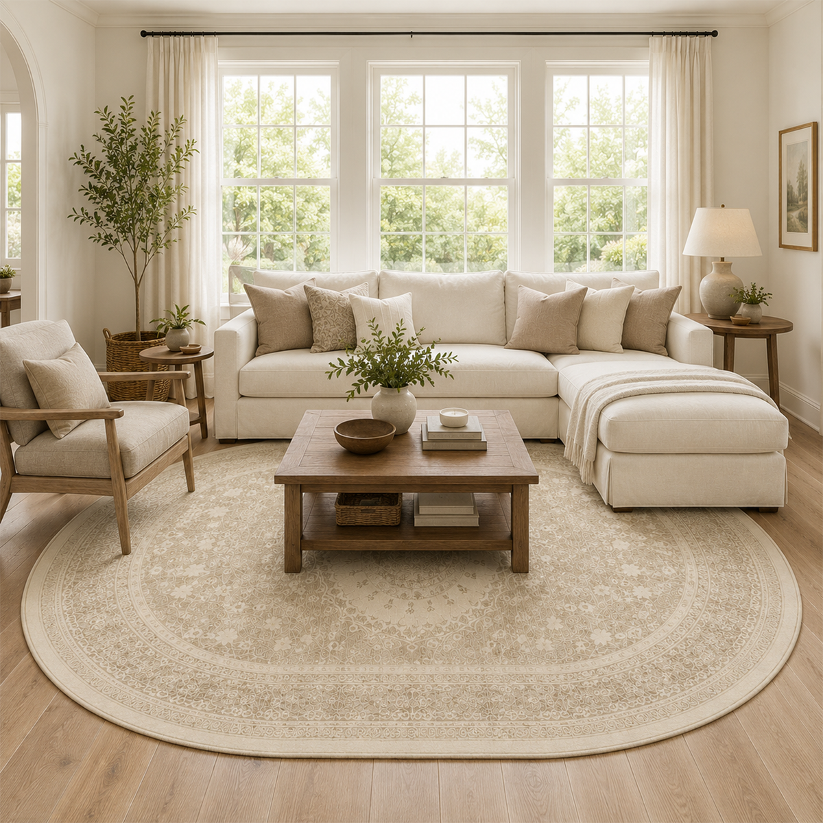 Faded Traditional Medallion Rug