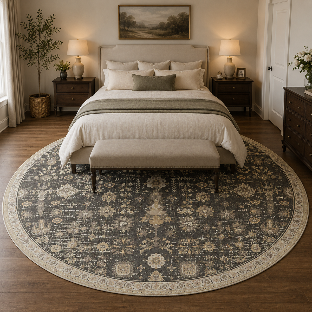 Charcoal Tree of Life Rug