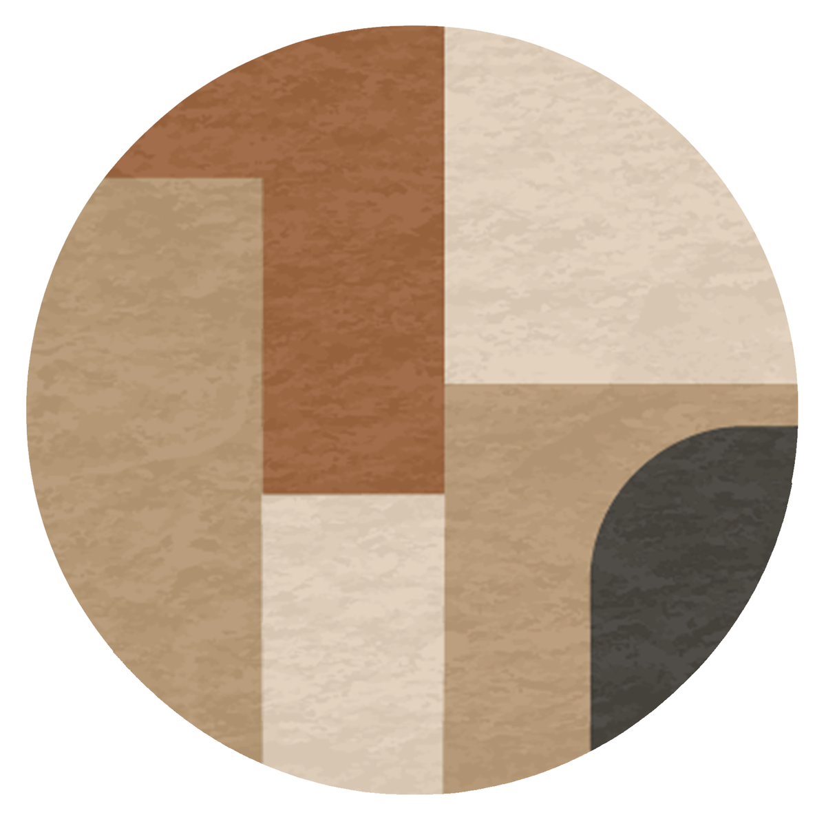 Modern Curved Color Block Area Rug