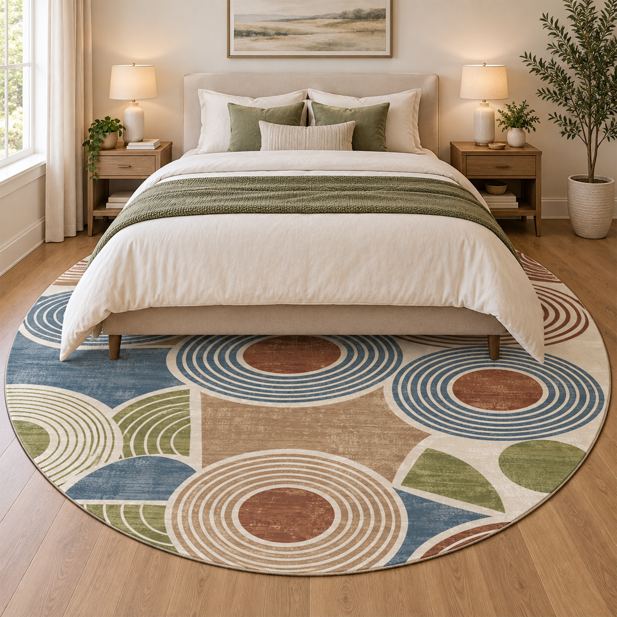 Retro Orbit Circle Rug