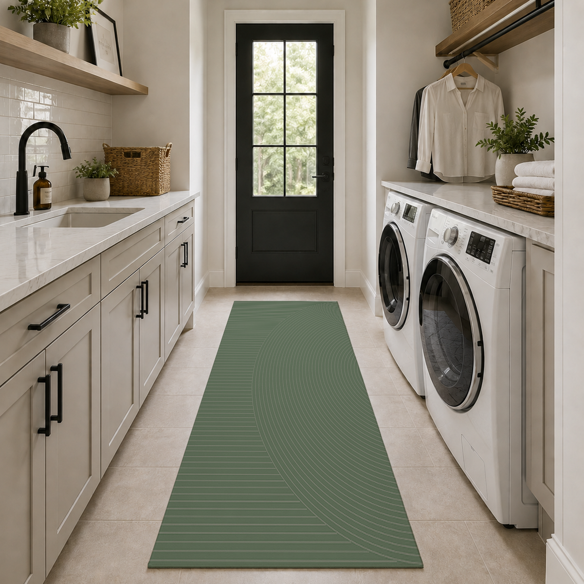 Sage Ripple Line Rug