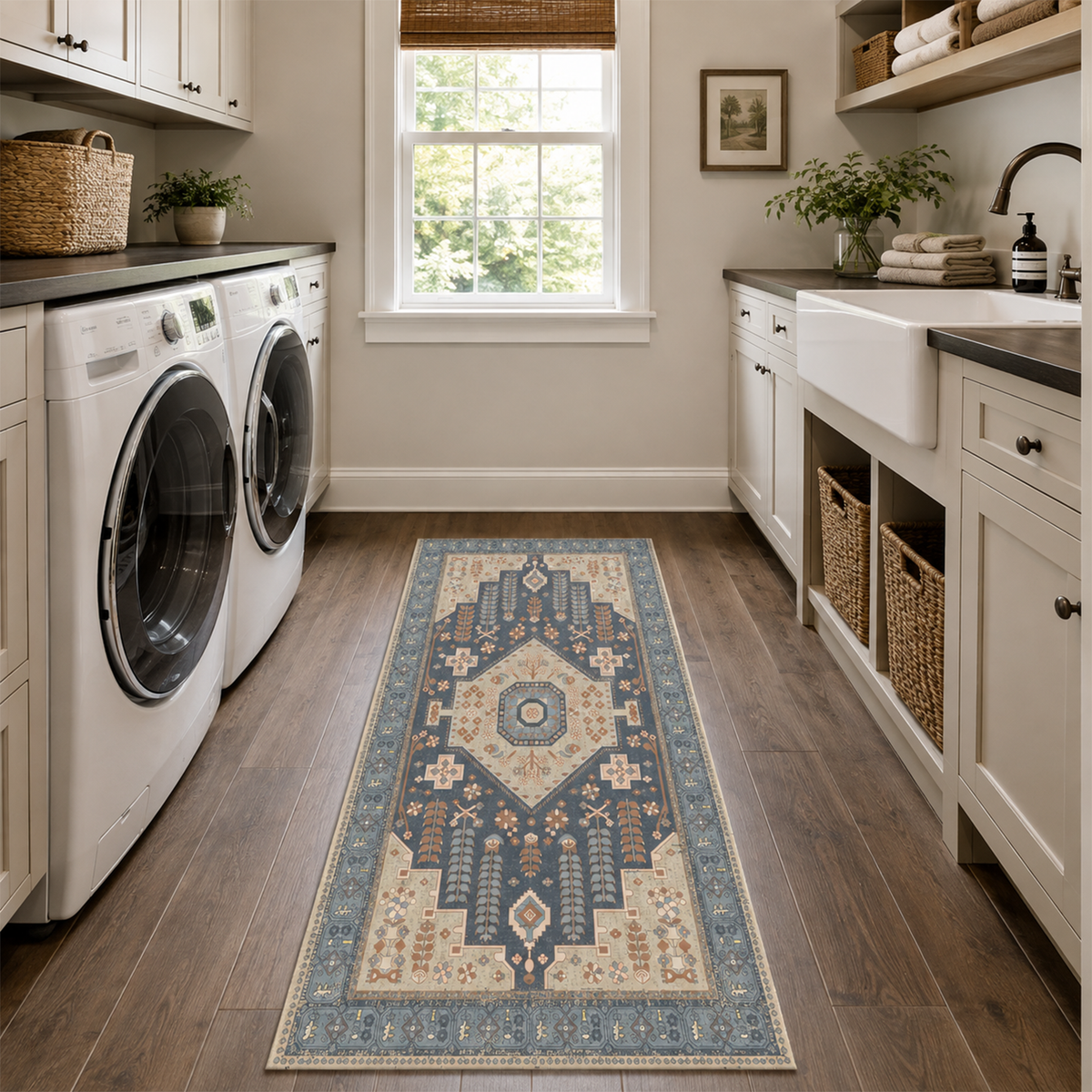 Traditional Navy Medallion Rug