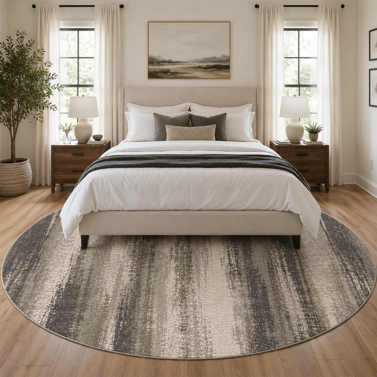 Slate Linear Abstract Rug