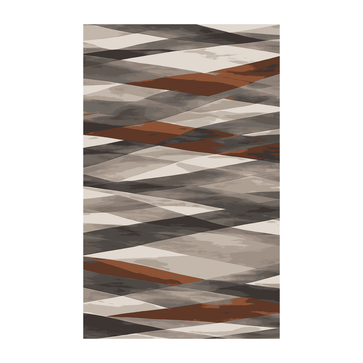 Rust Fusion Geometric Rug