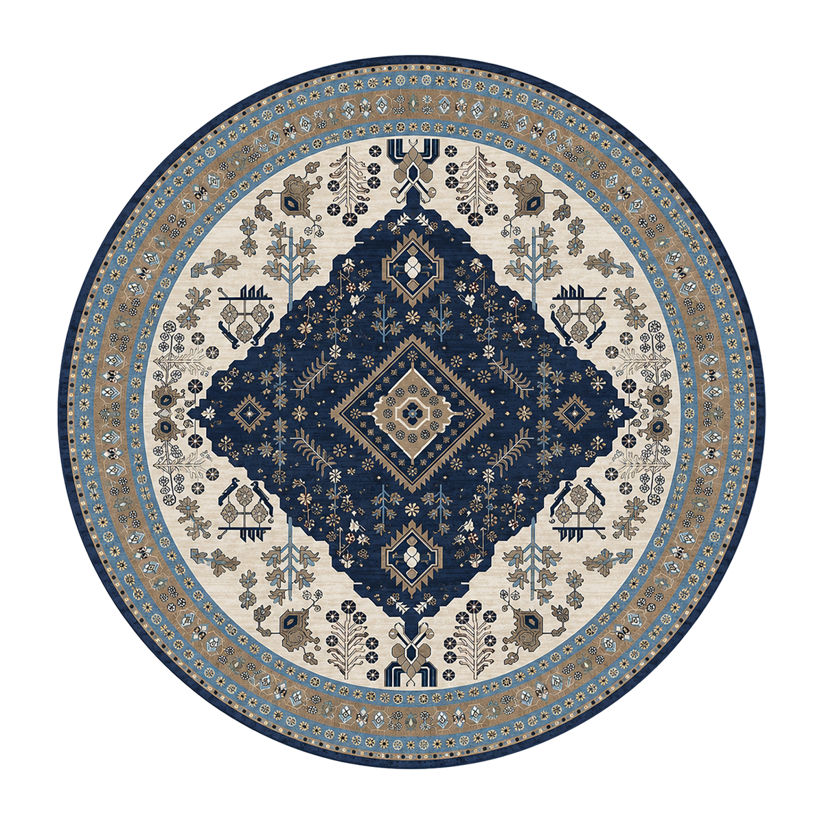 Heritage Navy Medallion Rug