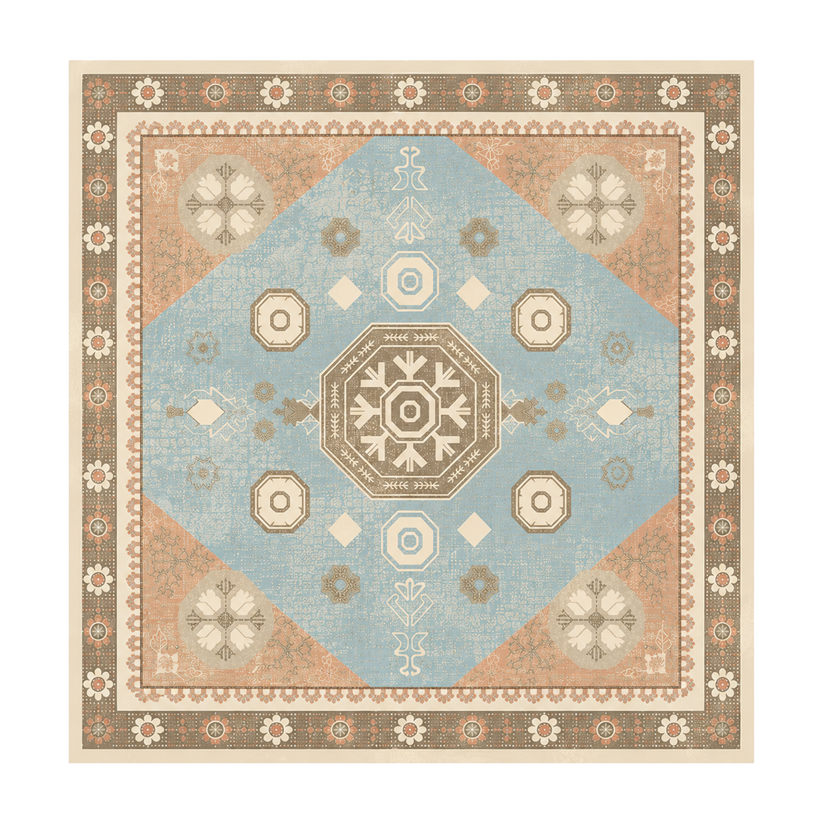 Boho Blue Medallion Rug