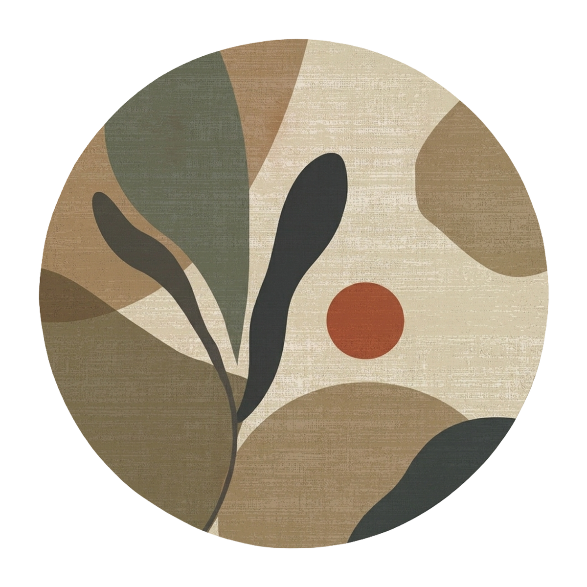 Abstract Botanical Leaf Rug