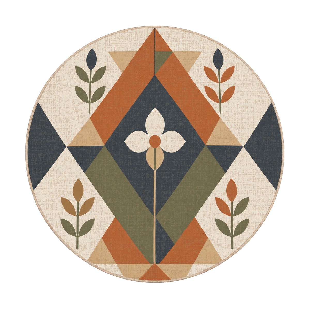 Botanical Geo Diamond Rug