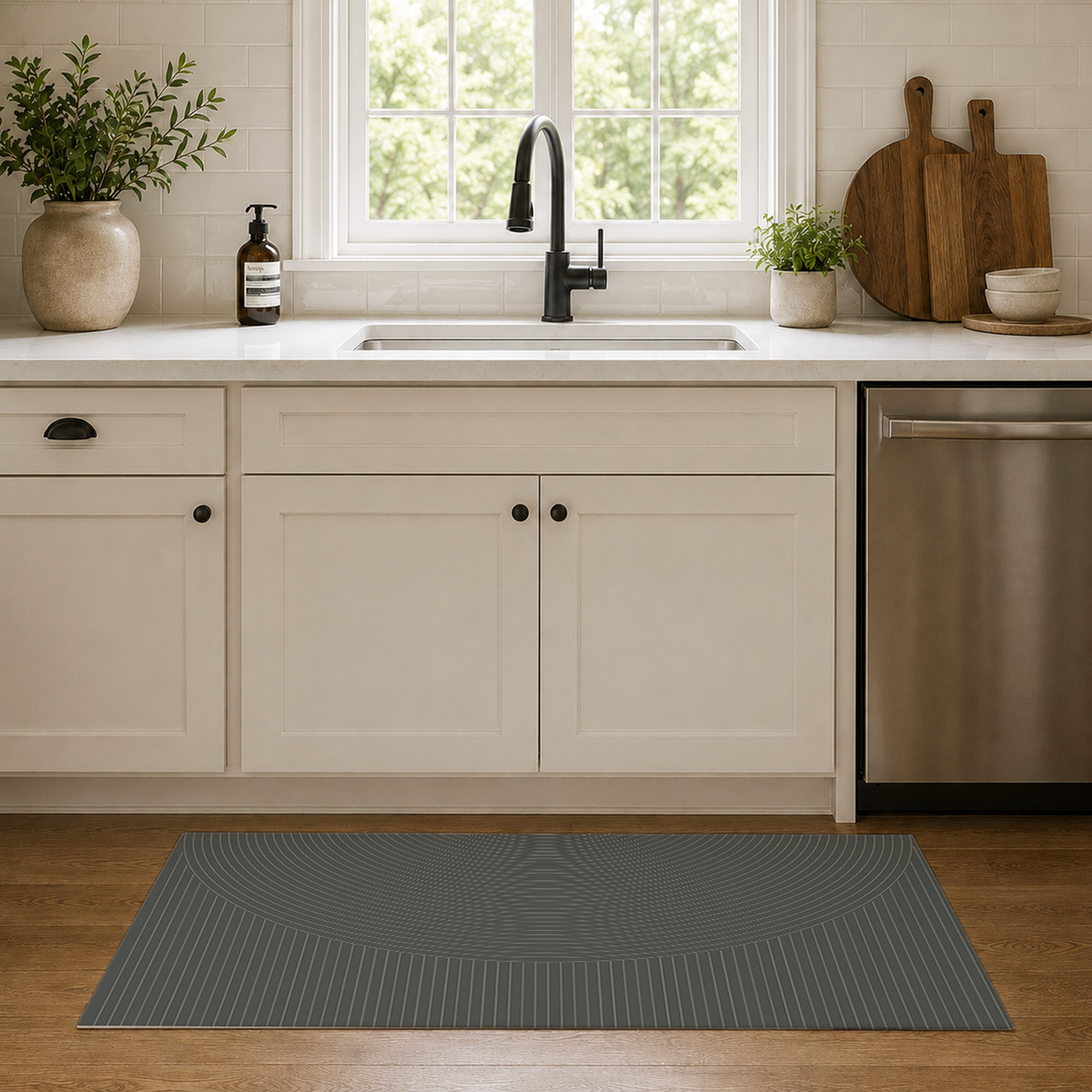 Sage Concentric Arc Rug