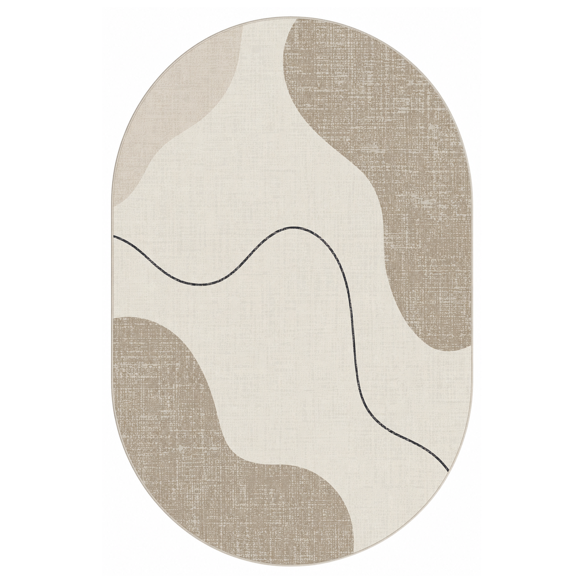 Ivory Abstract Curve Area Rug