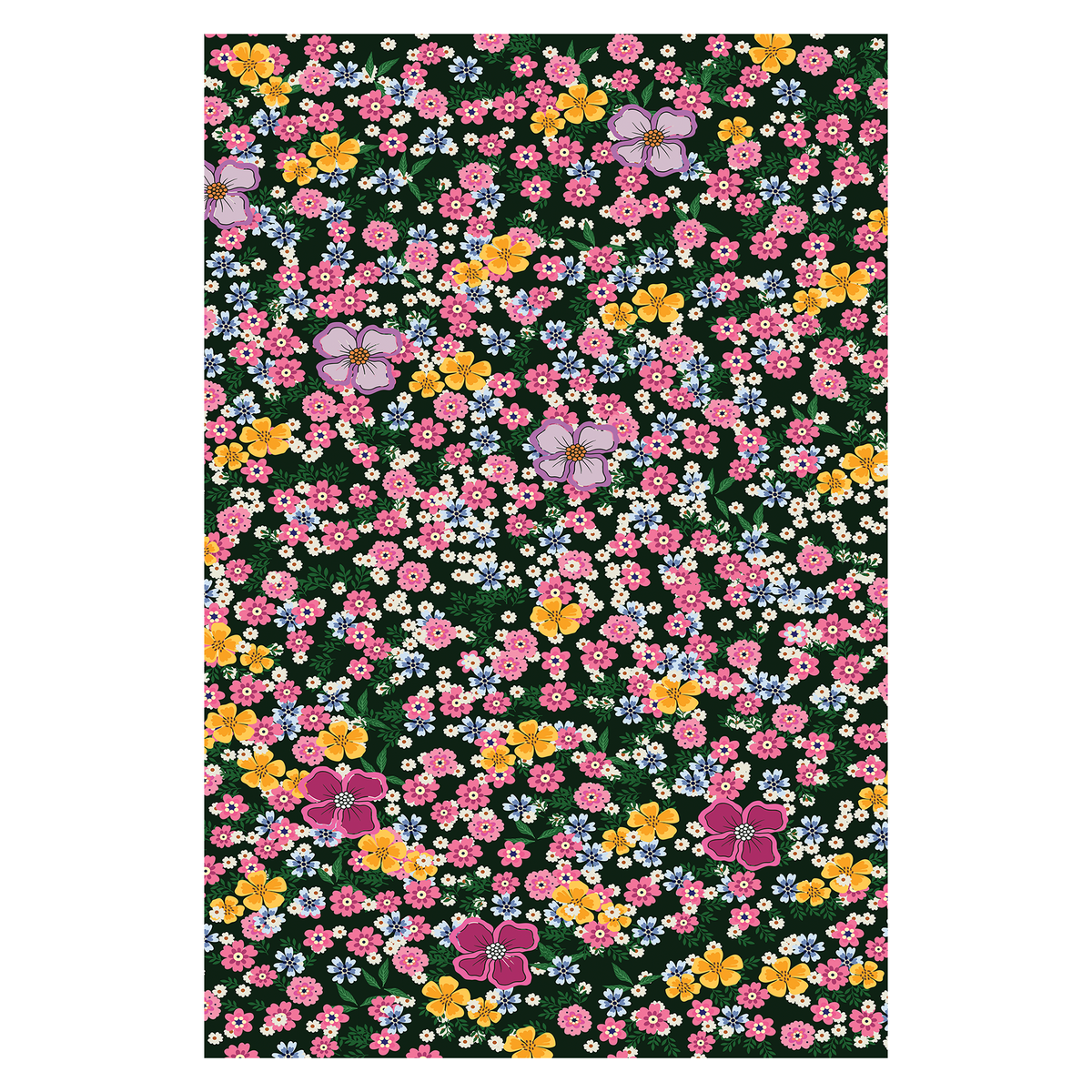 Midnight Blossom Garden Rug