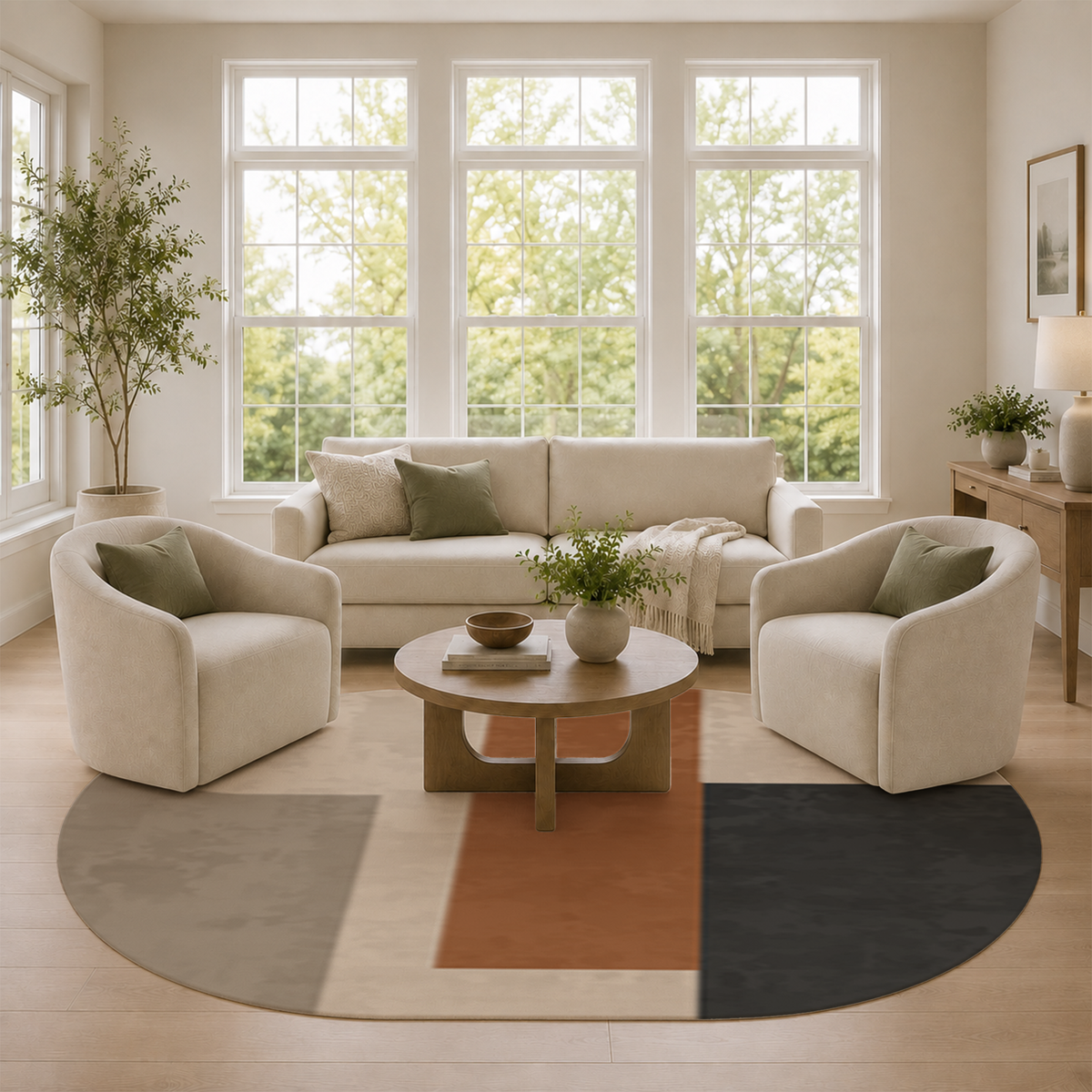 Bold Geometric Color Block Area Rug