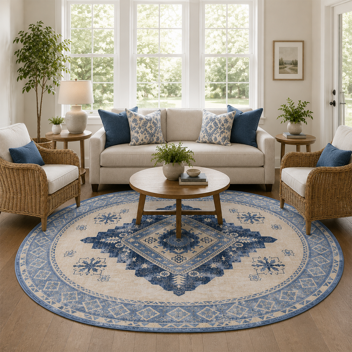 Blue Heritage Geometric Rug