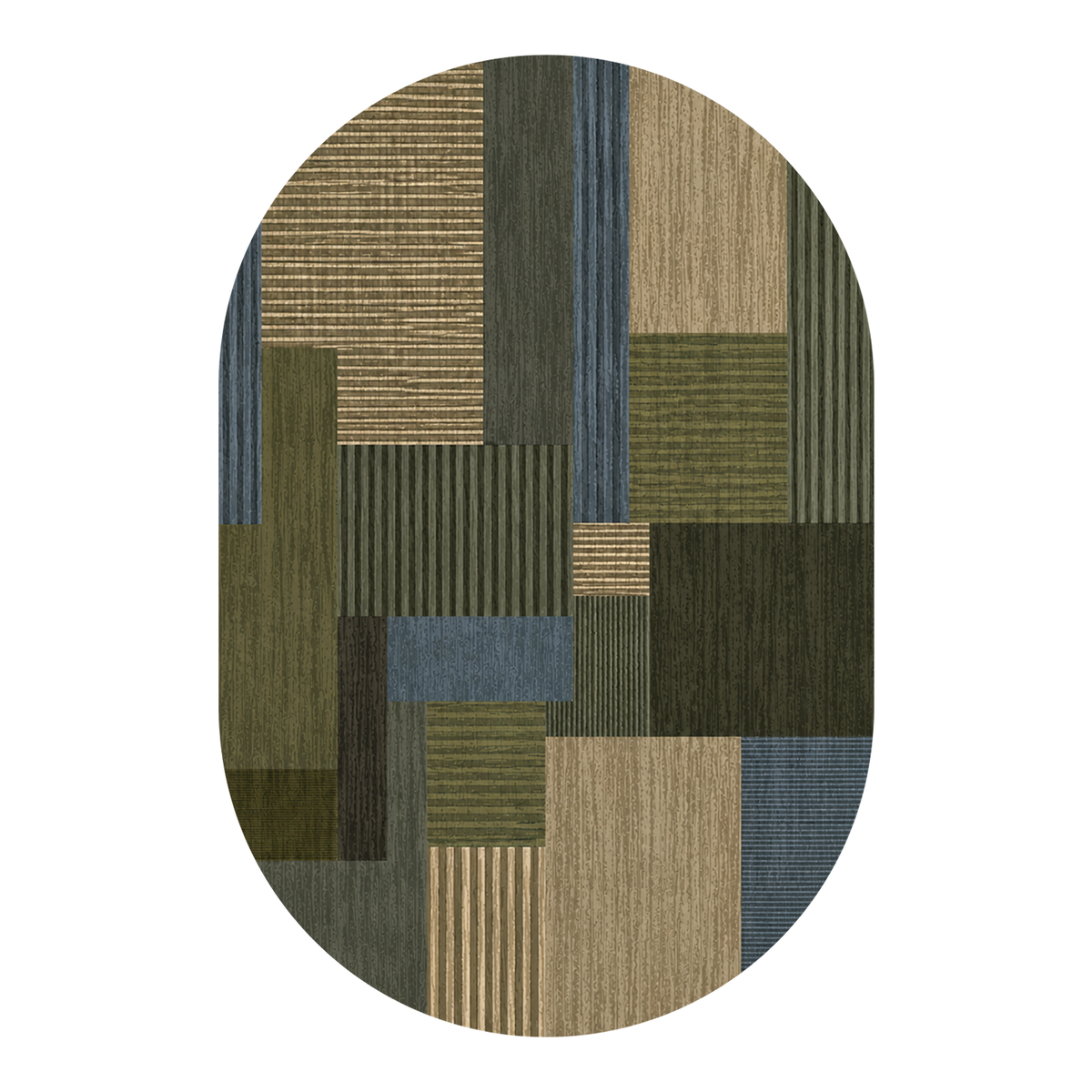 Forest Patchwork Geometric Rug