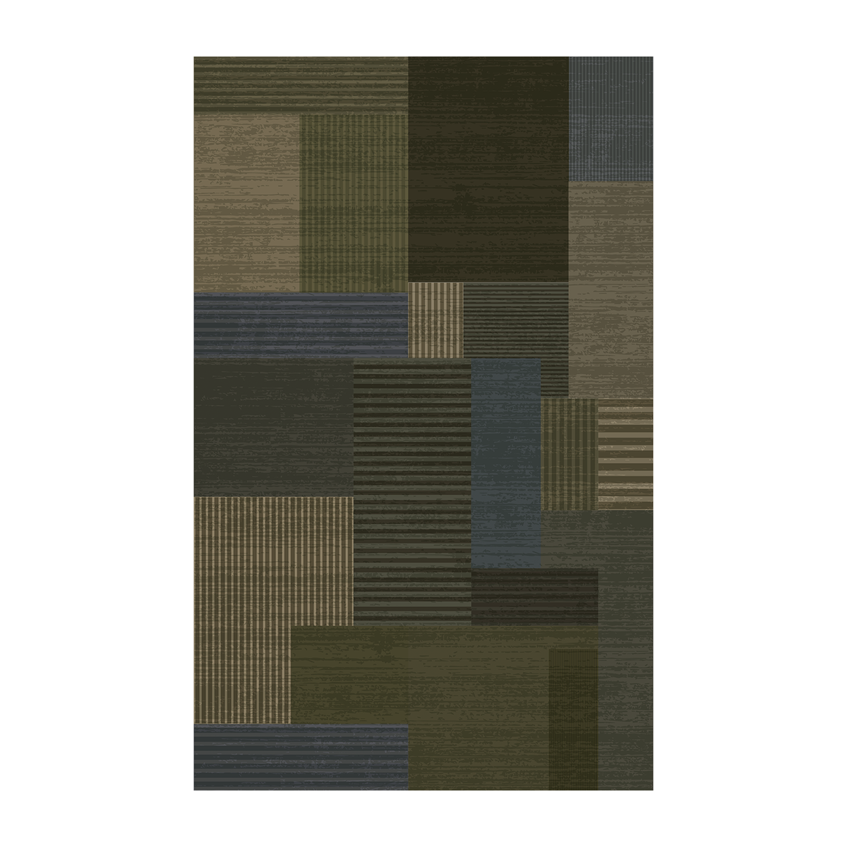 Forest Patchwork Geometric Rug