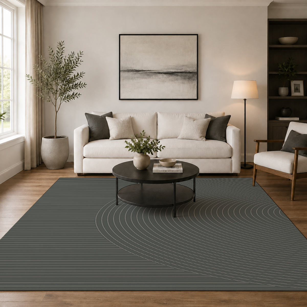 Sage Concentric Arc Rug