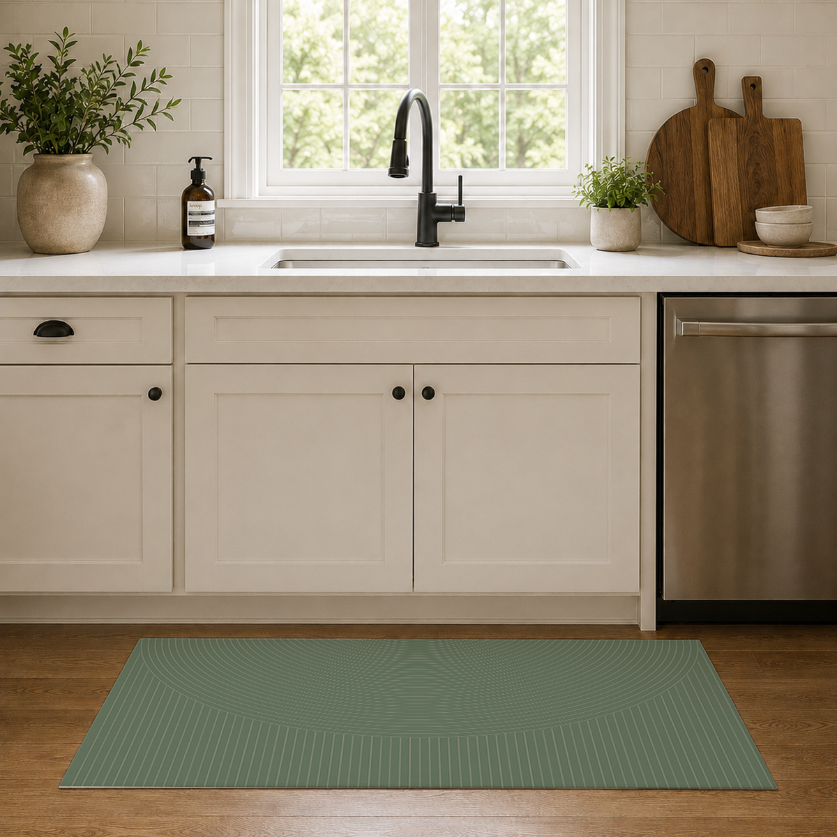 Sage Ripple Line Rug