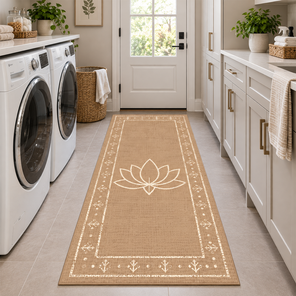 Sand Lotus Border Rug