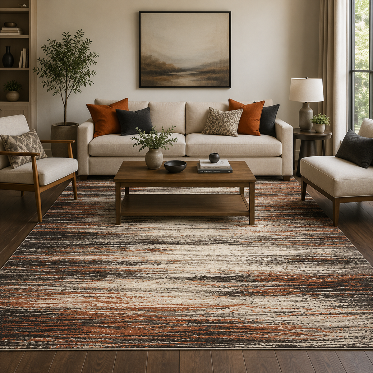 Ember Brushstroke Rug