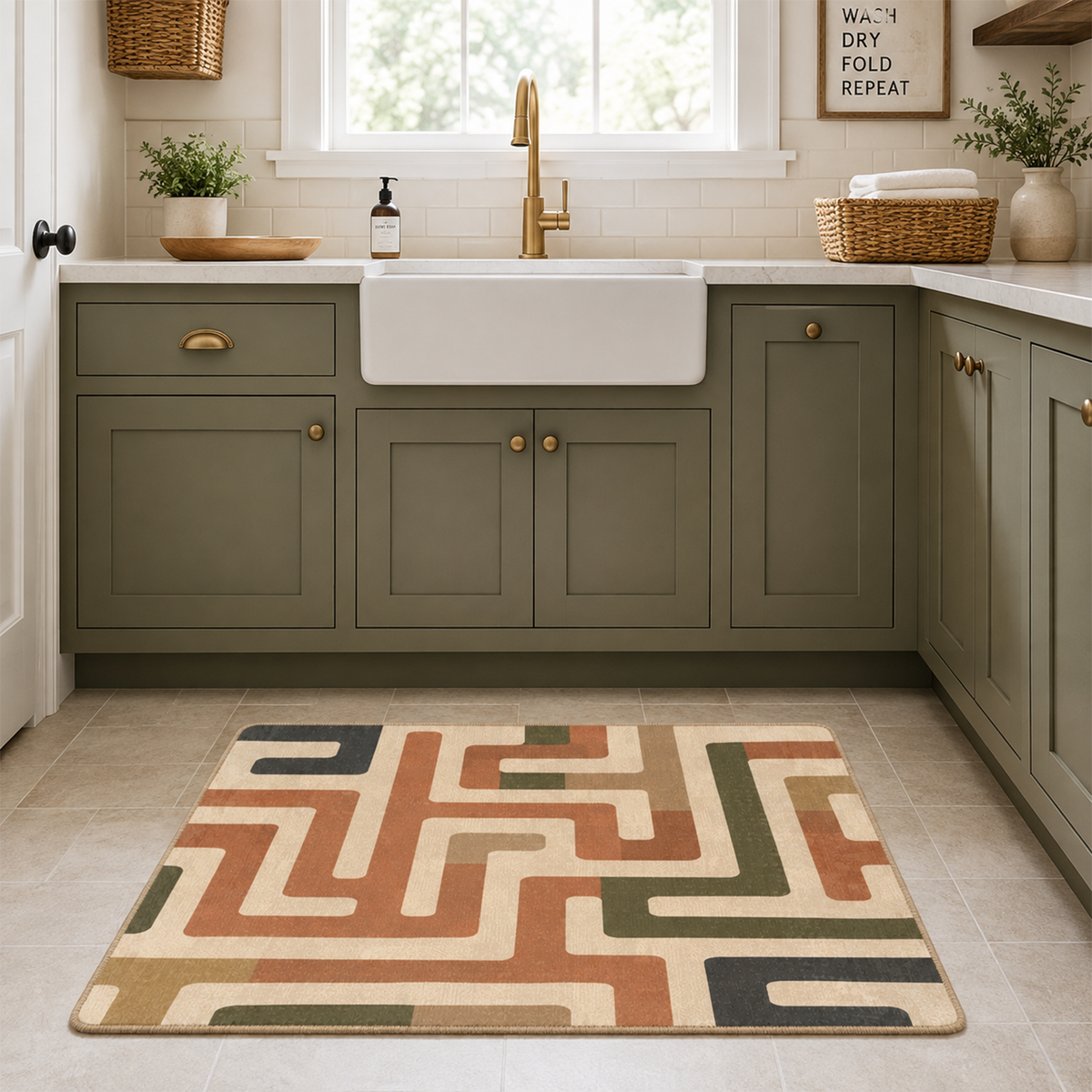 Geometric Circuit Maze Rug