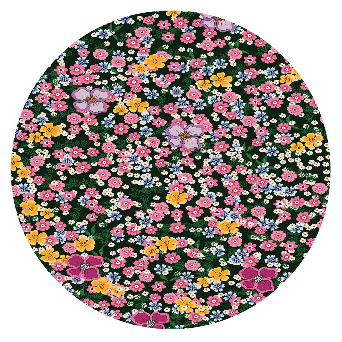 Midnight Blossom Garden Rug