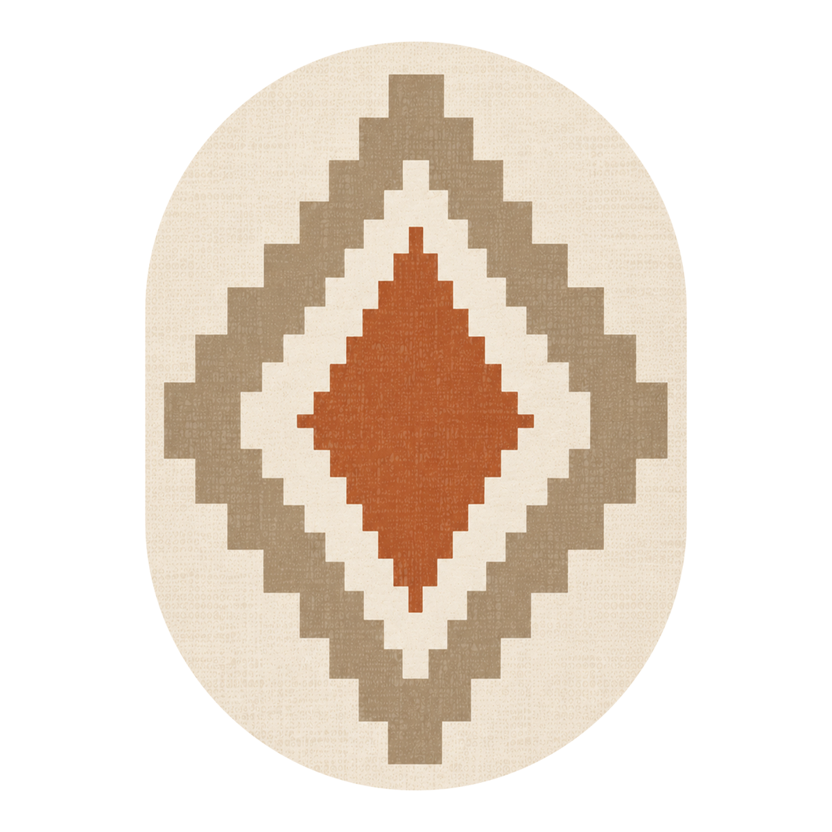 Terracotta Diamond Geo Rug