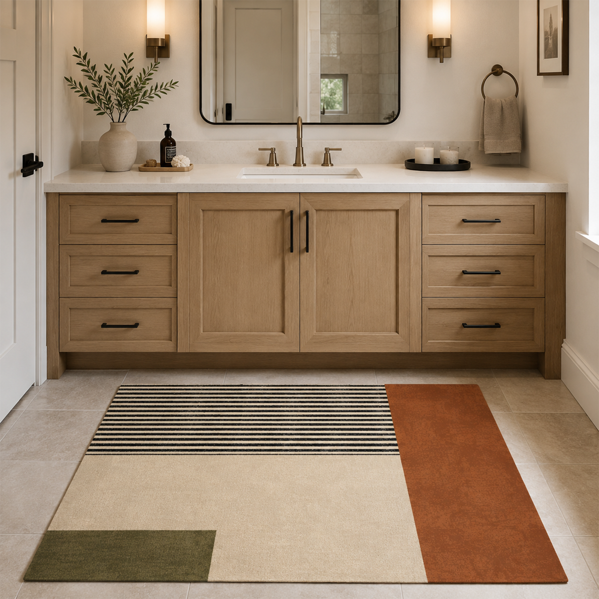 Modern Stripe & Block Rug