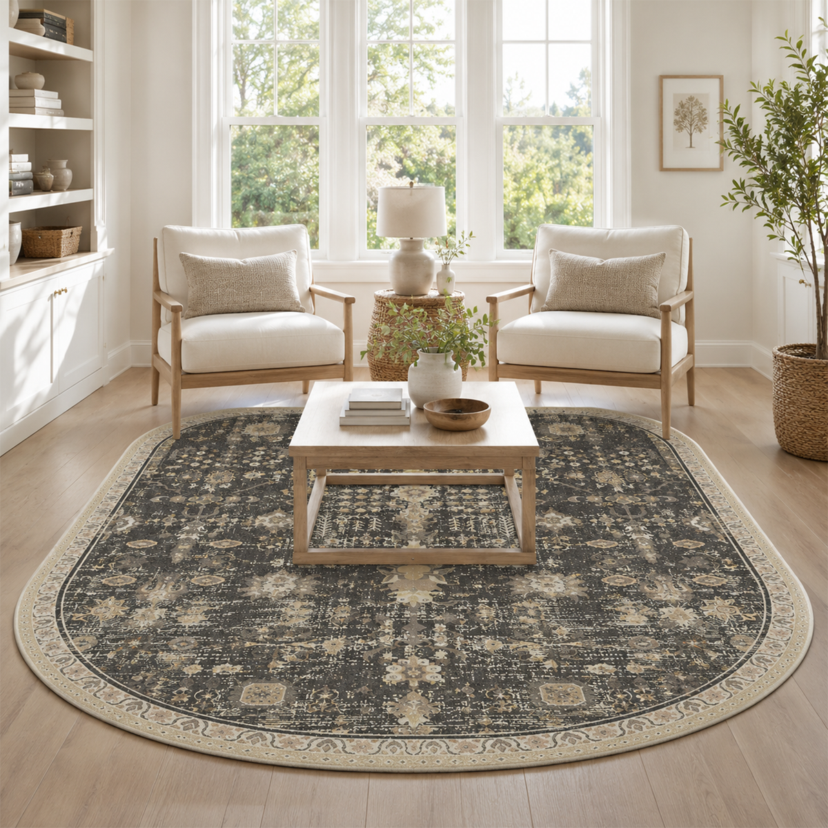 Charcoal Tree of Life Rug