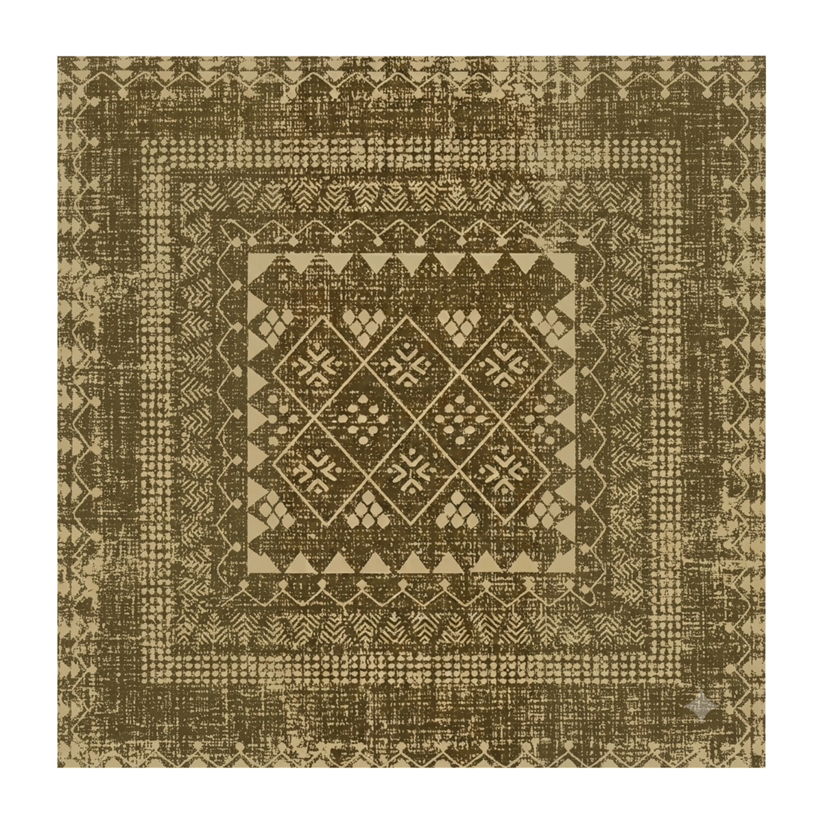 Olive Woven Diamond Kilim Rug