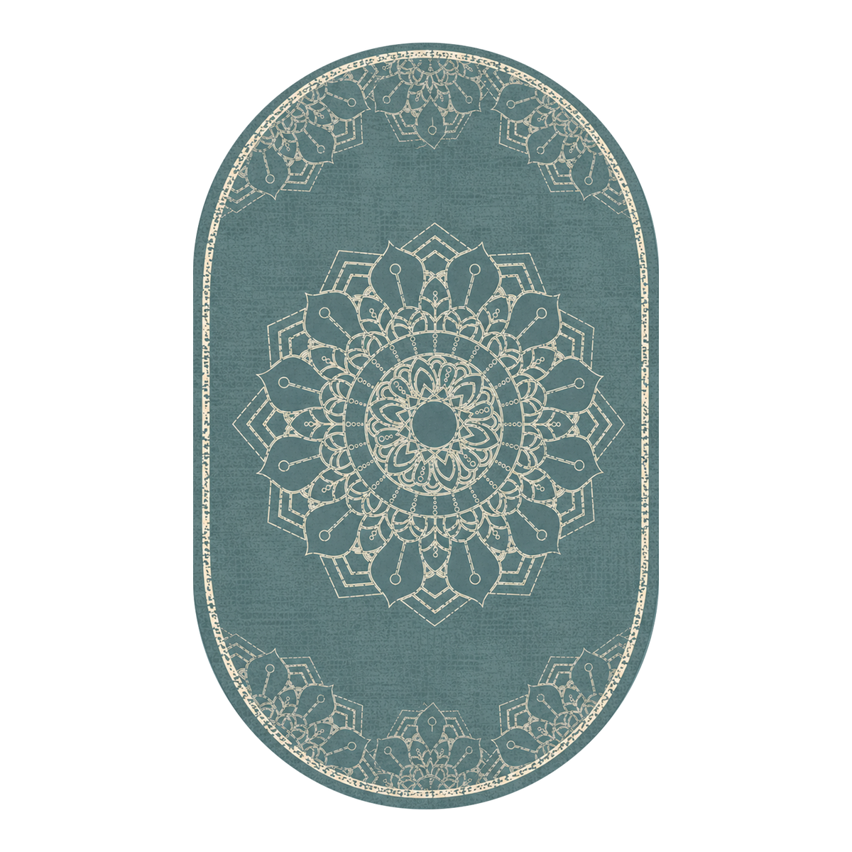 Teal Mandala Medallion Rug
