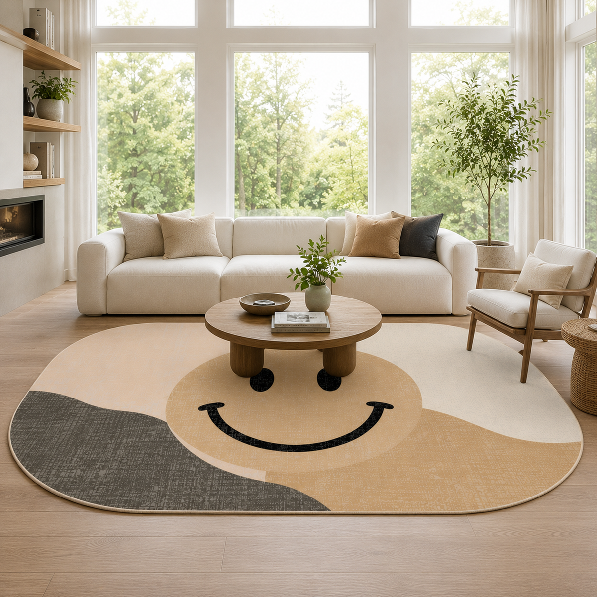 Happy Face Abstract Rug