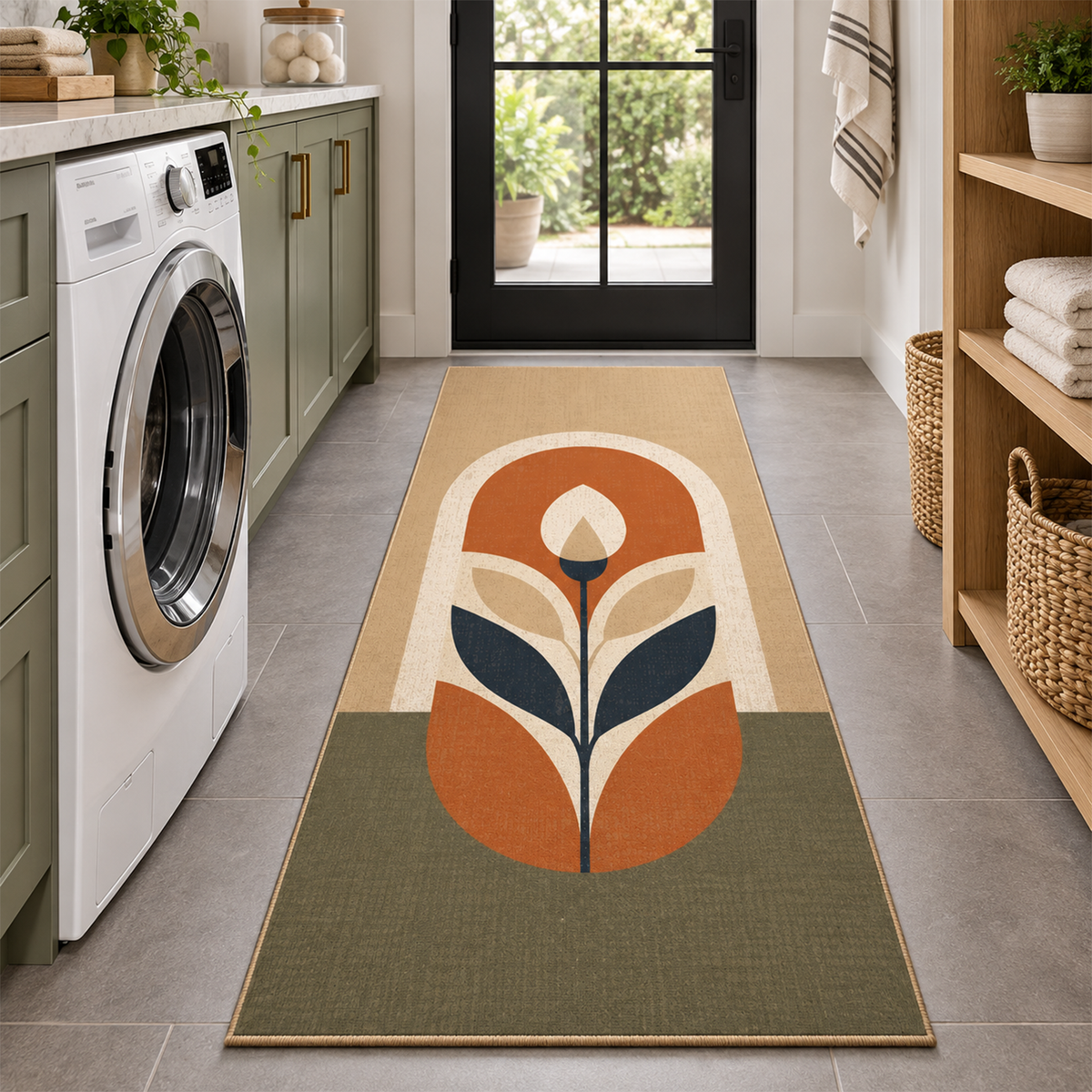 Retro Bloom Arch Rug