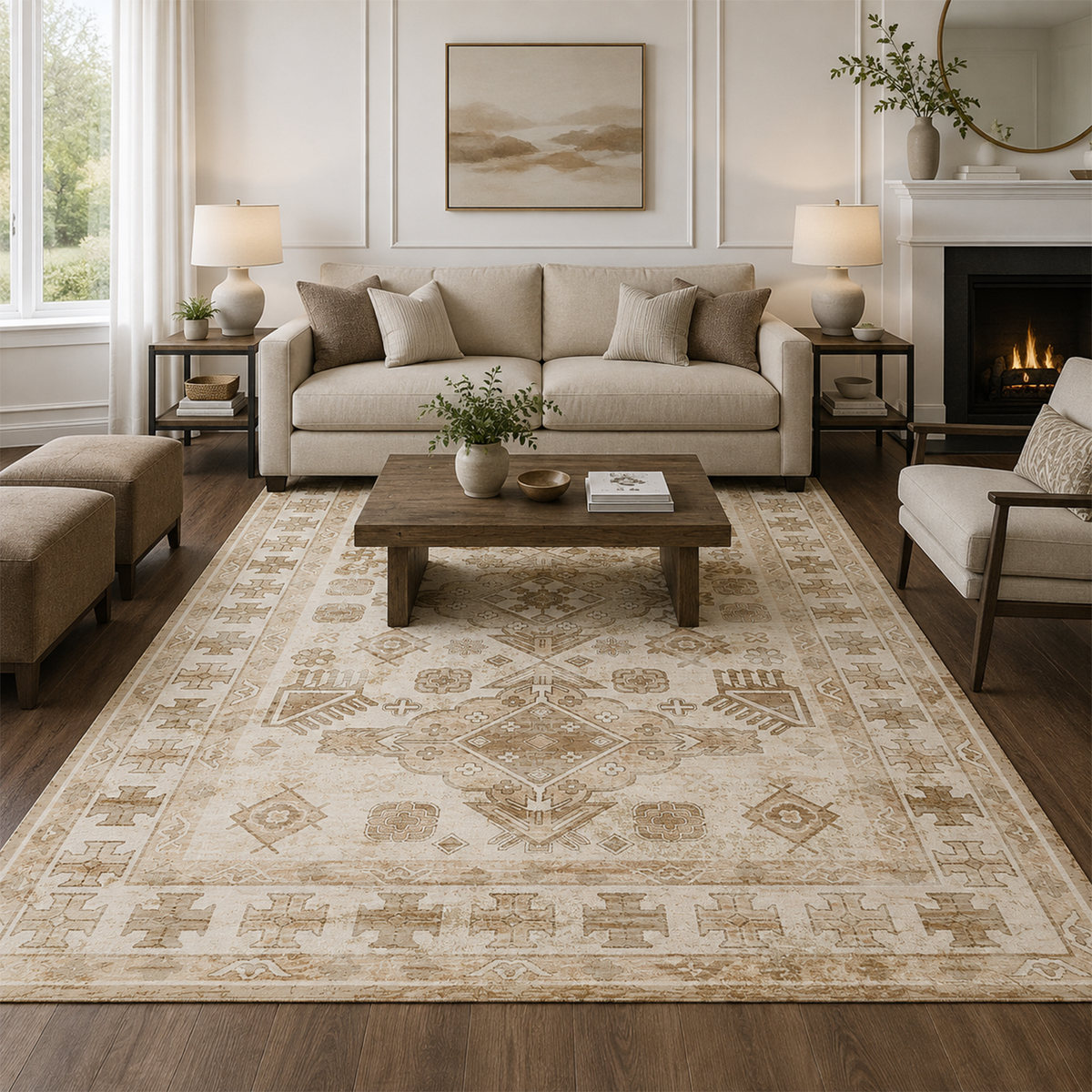 Vintage Tribal Medallion Rug