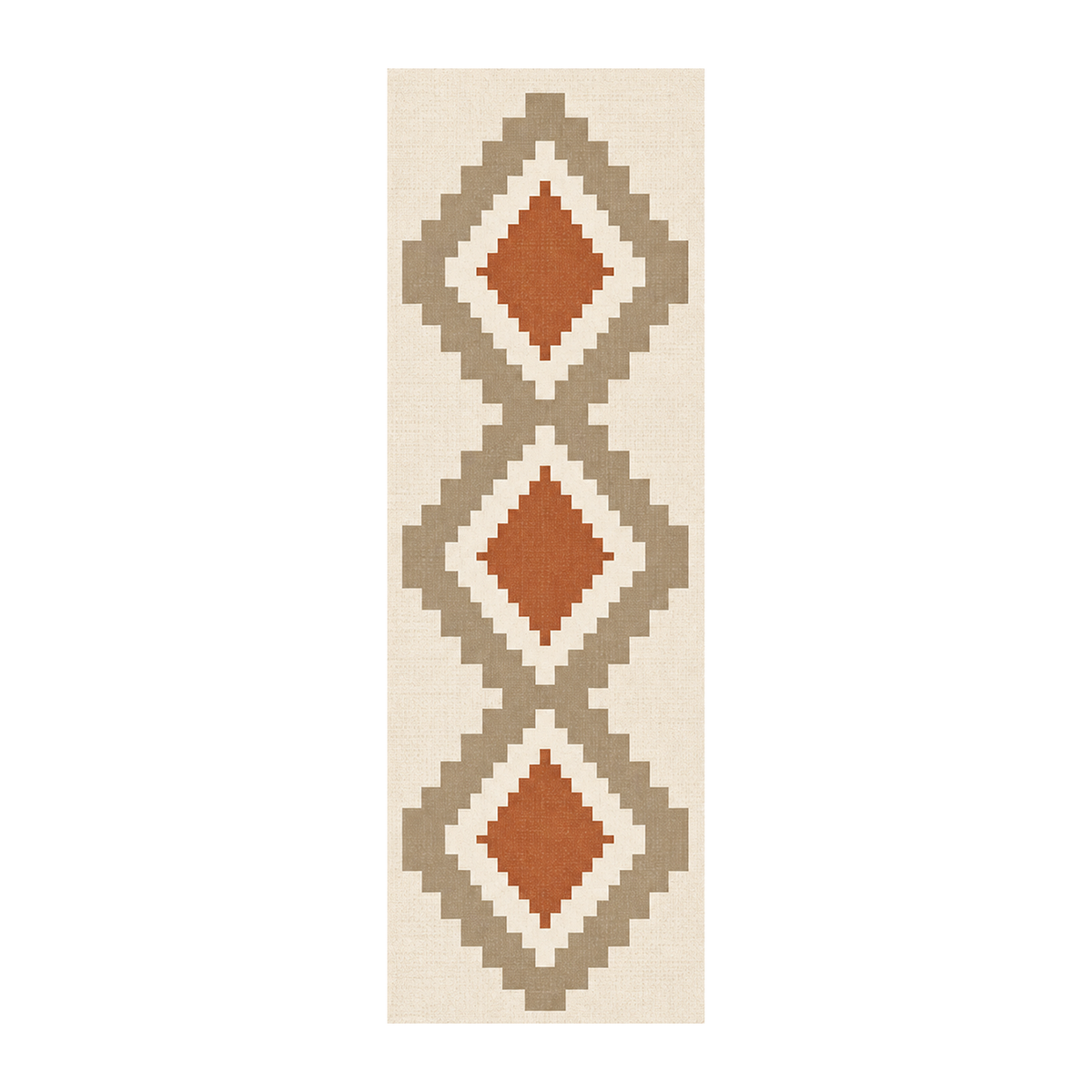 Terracotta Diamond Geo Rug