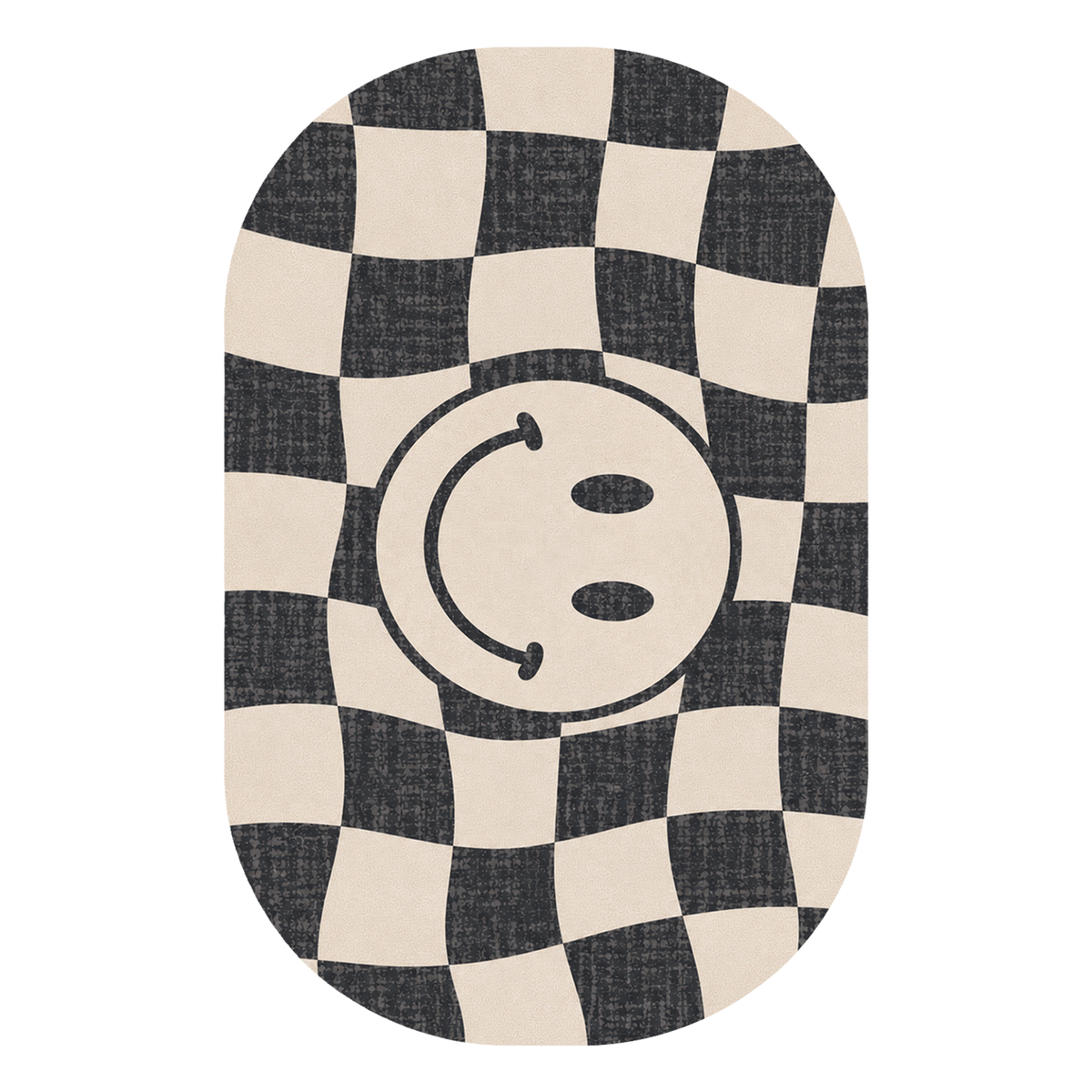 Checkerboard Smiley Rug