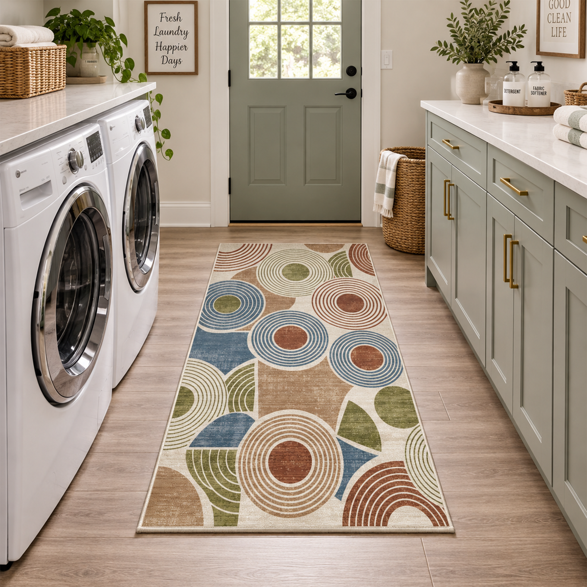 Retro Orbit Circle Rug