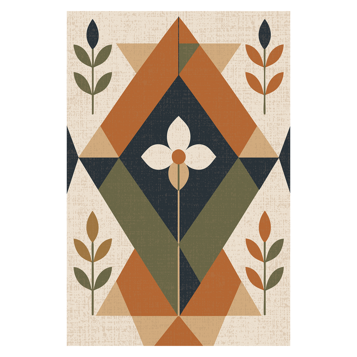 Botanical Geo Diamond Rug