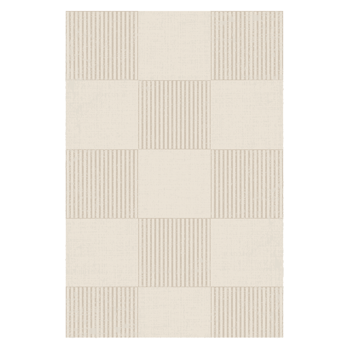 Ivory Pinstripe Check Rug
