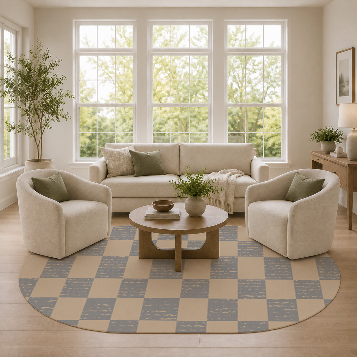 Vertical Checkerboard Rug