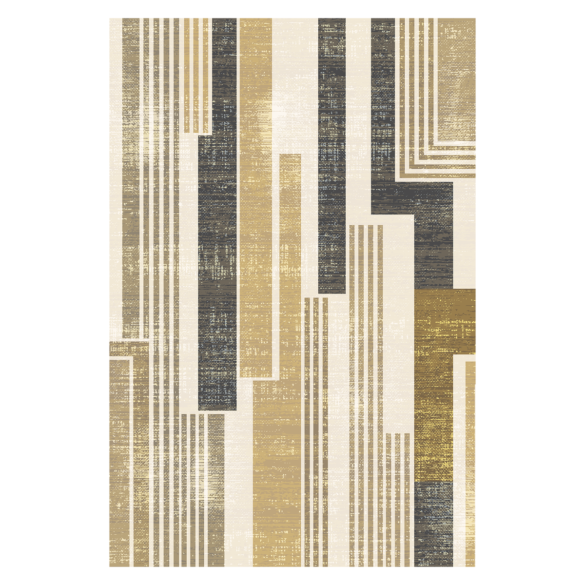Golden Linear Geo Rug
