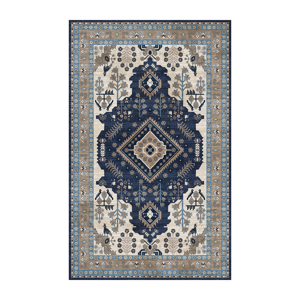 Heritage Navy Medallion Rug