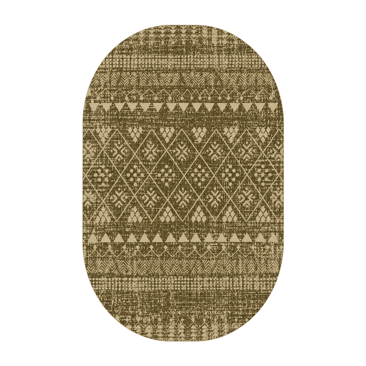 Olive Woven Diamond Kilim Rug