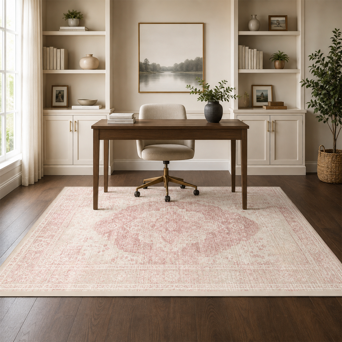 Dusty Rose Medallion Rug