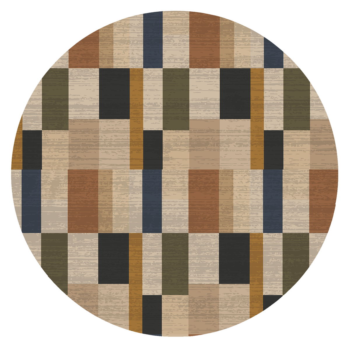 Multicolor Patchwork Grid Rug